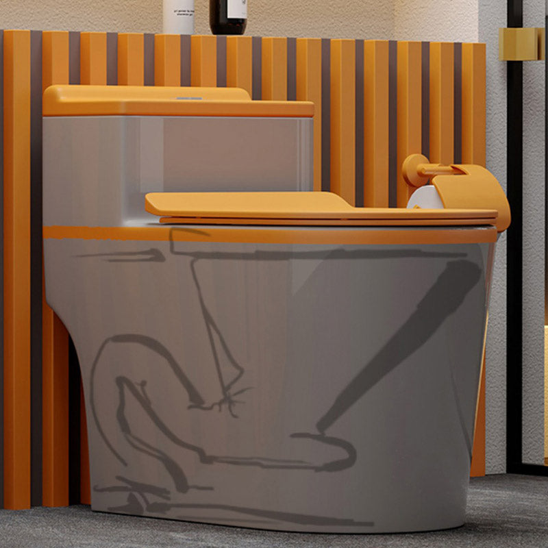Skirted Toilet Floor Traditional Mount One-Piece Toilet with Slow Close Seat