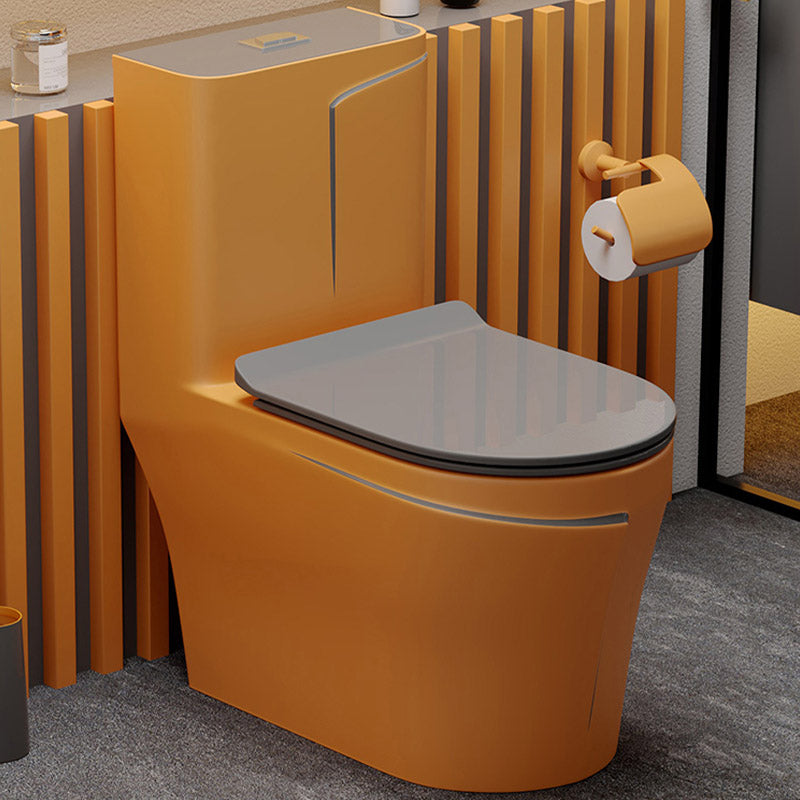 Skirted Toilet Floor Traditional Mount One-Piece Toilet with Slow Close Seat