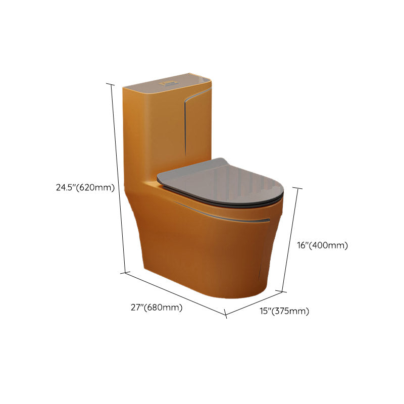Skirted Toilet Floor Traditional Mount One-Piece Toilet with Slow Close Seat