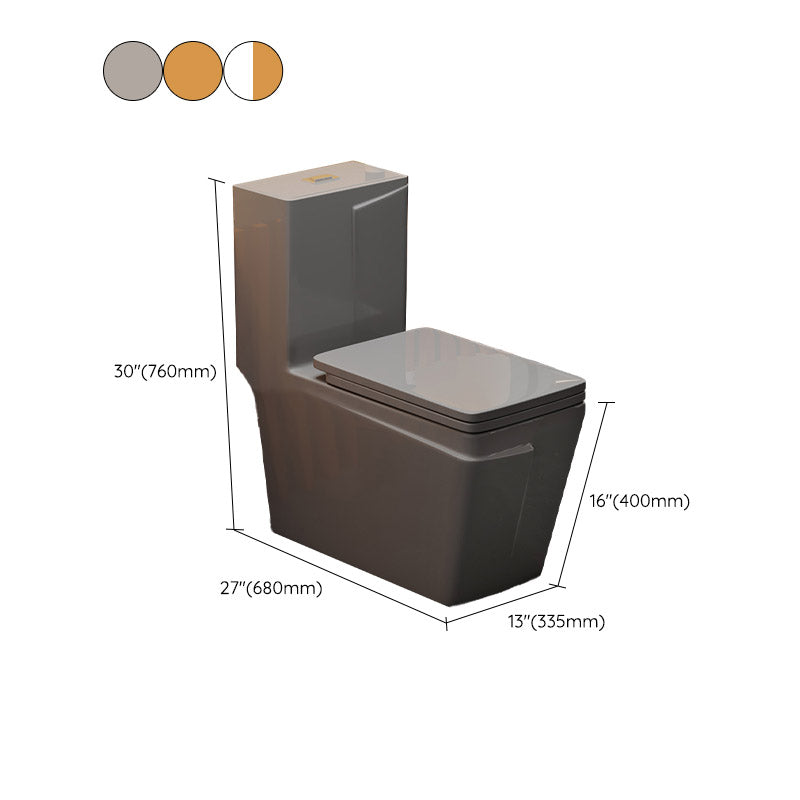 Skirted Toilet Floor Traditional Mount One-Piece Toilet with Slow Close Seat