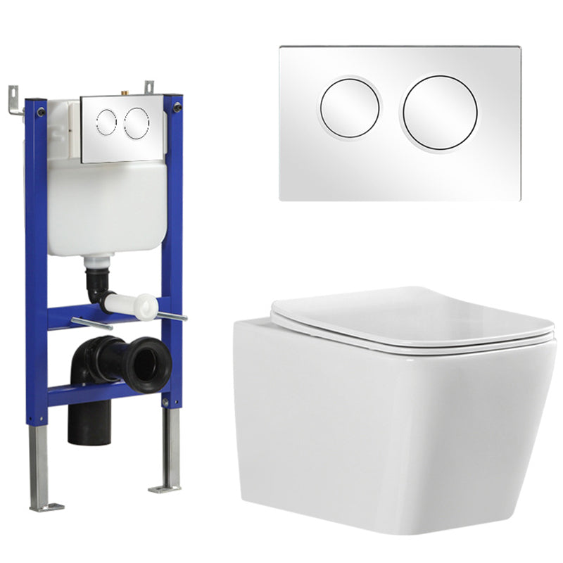 Wall Mount Flush Toilet One-Piece Toilet Contemporary Porcelain Toilet