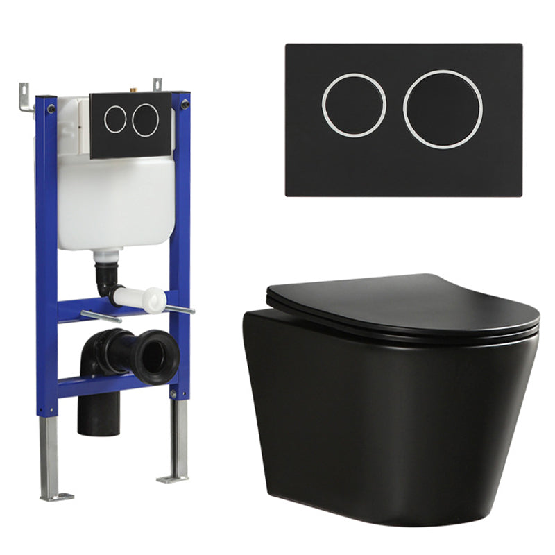 Wall Mount Flush Toilet One-Piece Toilet Contemporary Porcelain Toilet
