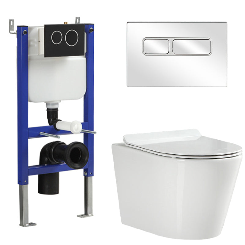 Wall Mount Flush Toilet One-Piece Toilet Contemporary Porcelain Toilet