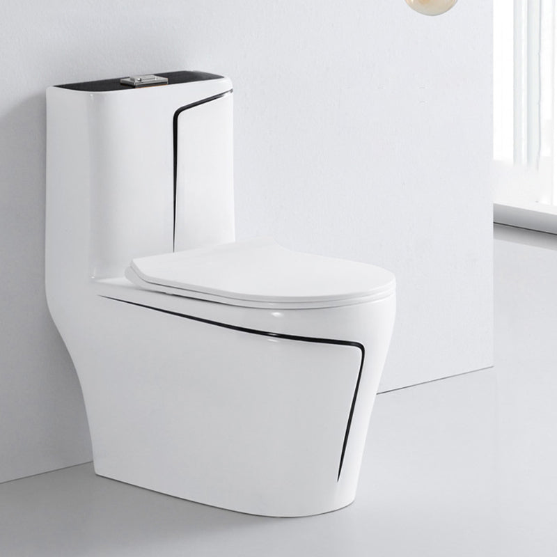 Skirted Toilet Traditional Floor Mount One-Piece Toilet with Slow Close Seat