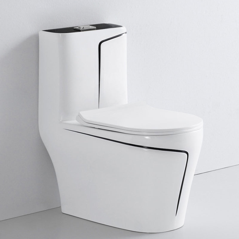 Skirted Toilet Traditional Floor Mount One-Piece Toilet with Slow Close Seat
