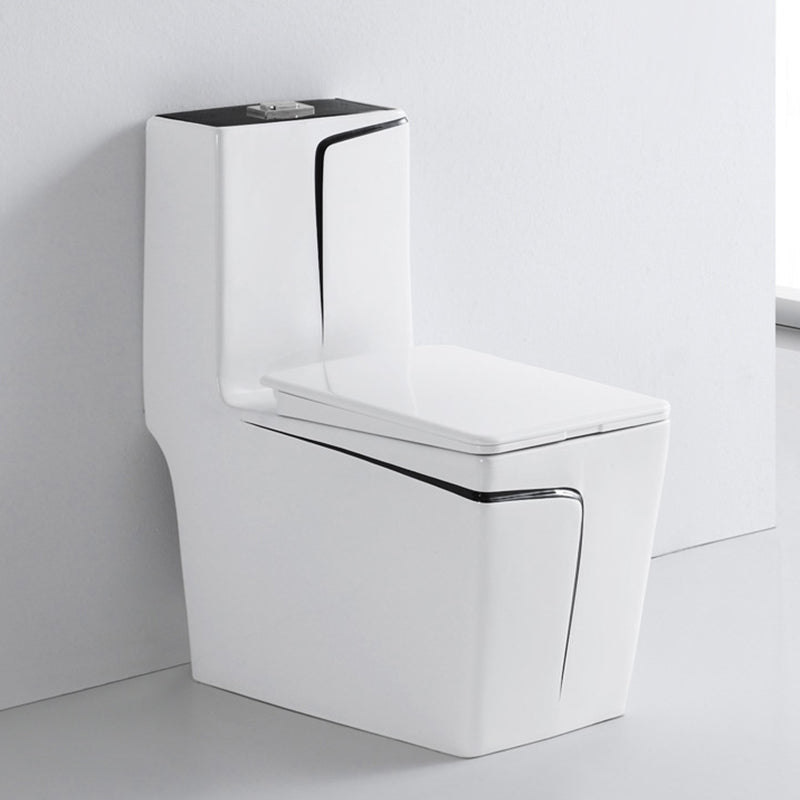 Skirted Toilet Traditional Floor Mount One-Piece Toilet with Slow Close Seat