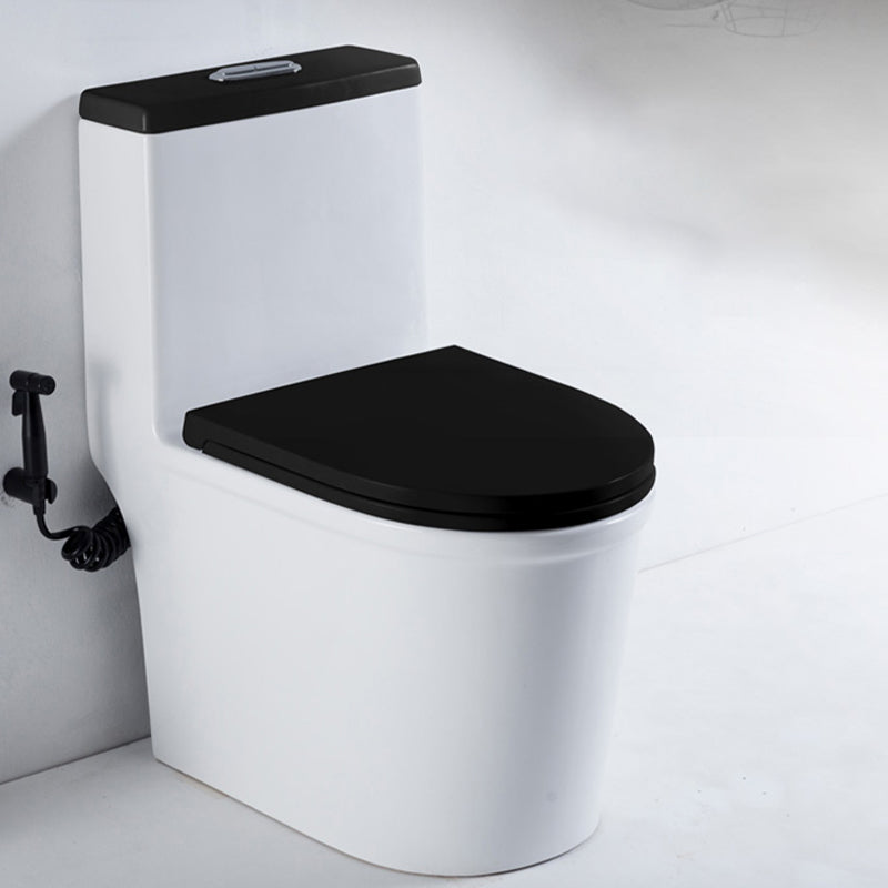 Skirted Toilet Traditional Floor Mount One-Piece Toilet with Slow Close Seat