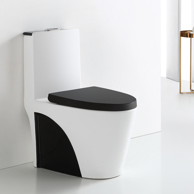 Skirted Toilet Traditional Floor Mount One-Piece Toilet with Slow Close Seat