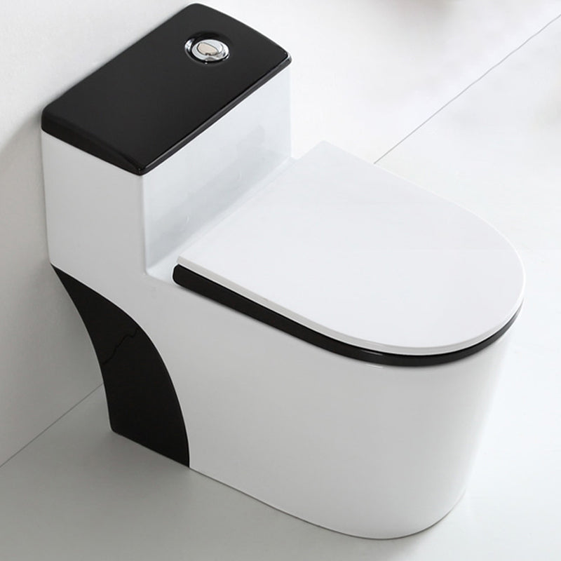 Skirted Toilet Traditional Floor Mount One-Piece Toilet with Slow Close Seat