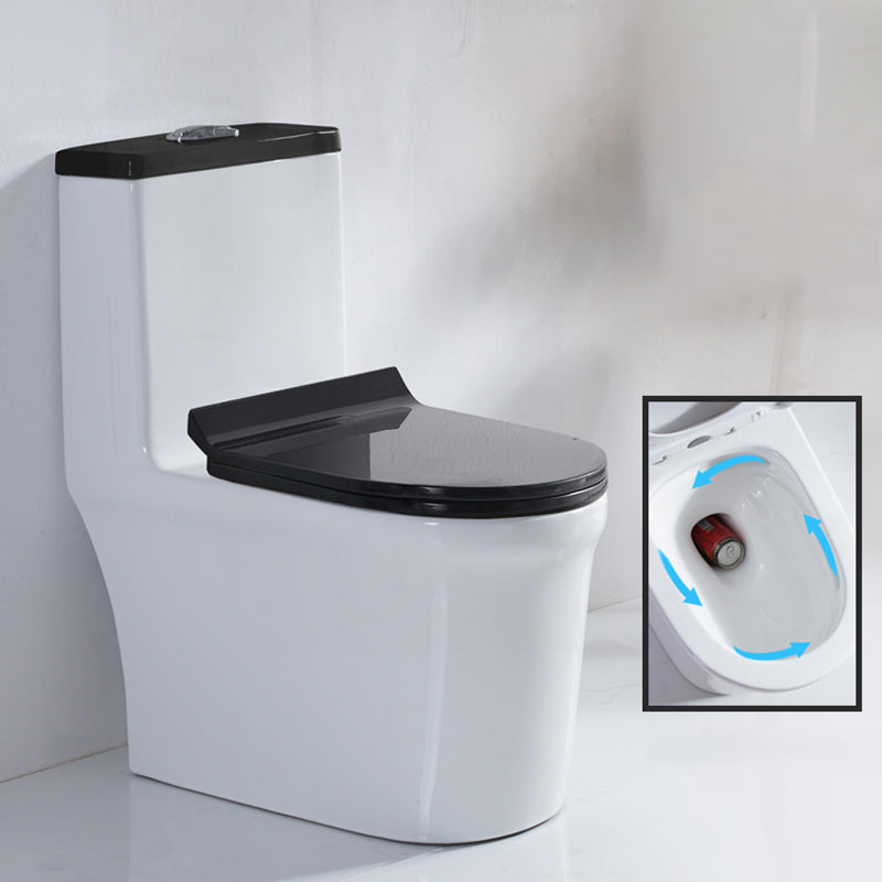 Skirted Toilet Traditional Floor Mount One-Piece Toilet with Slow Close Seat
