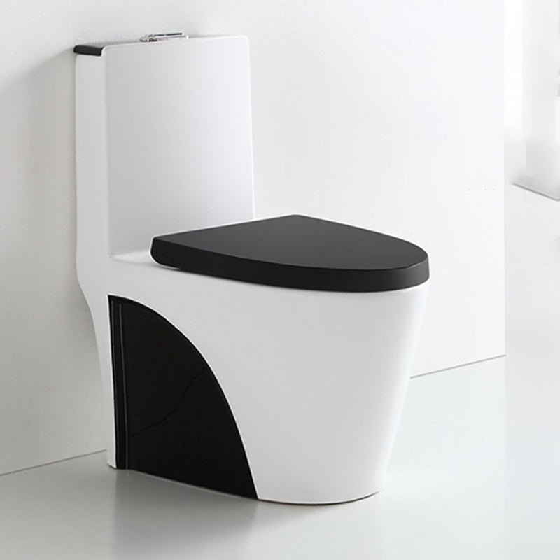 Skirted Toilet Traditional Floor Mount One-Piece Toilet with Slow Close Seat