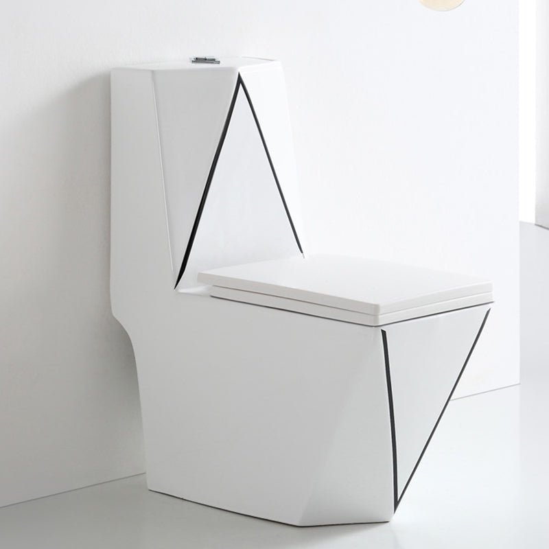 Skirted Toilet Traditional Floor Mount One-Piece Toilet with Slow Close Seat