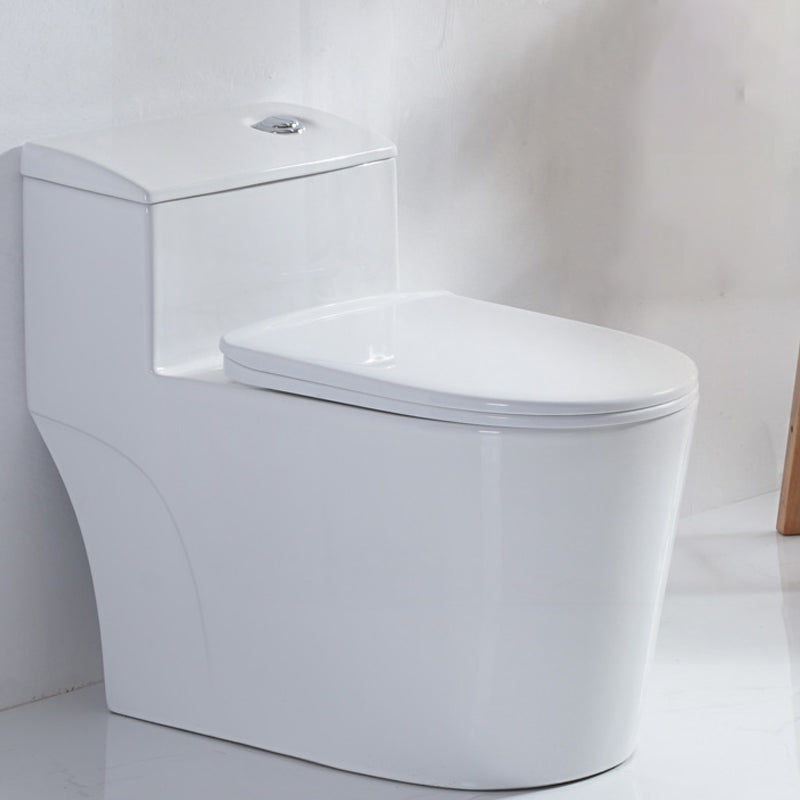 Skirted Toilet Traditional Floor Mount One-Piece Toilet with Slow Close Seat