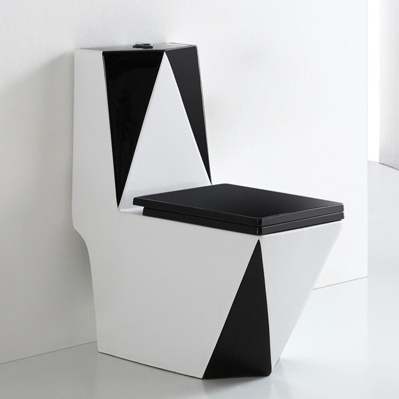 Skirted Toilet Traditional Floor Mount One-Piece Toilet with Slow Close Seat