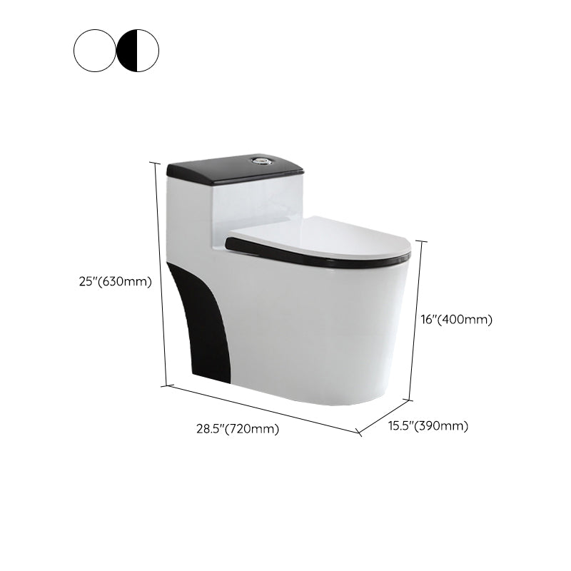 Skirted Toilet Traditional Floor Mount One-Piece Toilet with Slow Close Seat