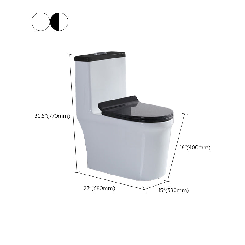 Skirted Toilet Traditional Floor Mount One-Piece Toilet with Slow Close Seat