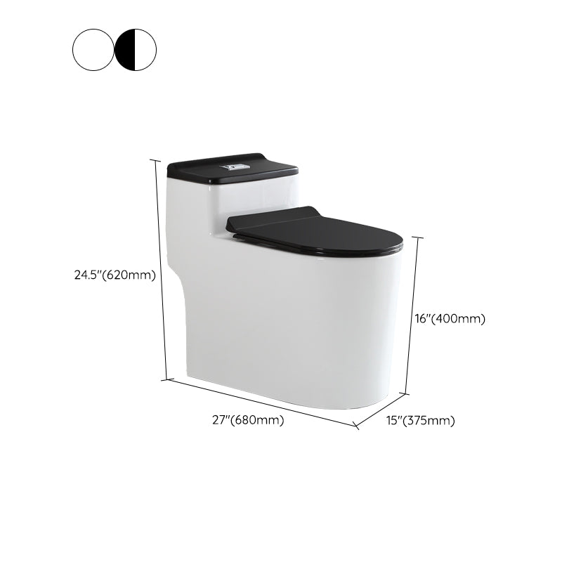 Skirted Toilet Traditional Floor Mount One-Piece Toilet with Slow Close Seat