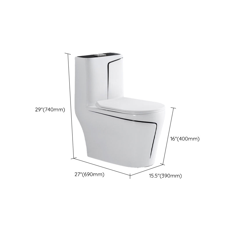 Skirted Toilet Traditional Floor Mount One-Piece Toilet with Slow Close Seat