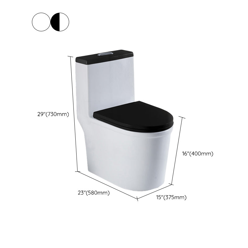 Skirted Toilet Traditional Floor Mount One-Piece Toilet with Slow Close Seat