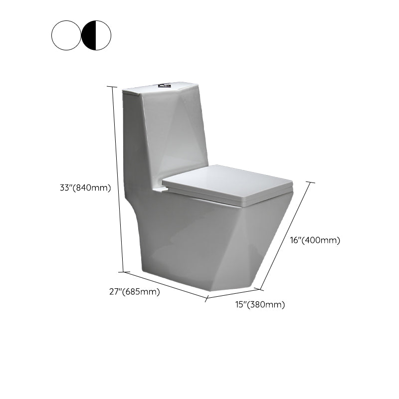 Skirted Toilet Traditional Floor Mount One-Piece Toilet with Slow Close Seat