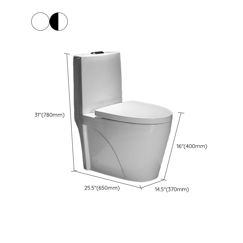 Skirted Toilet Traditional Floor Mount One-Piece Toilet with Slow Close Seat