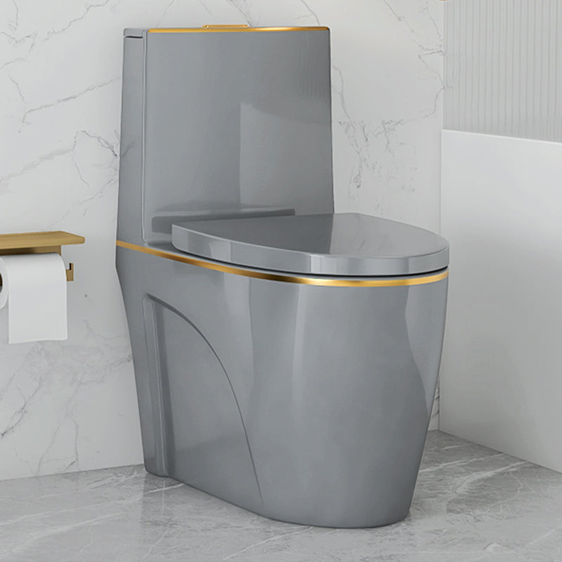 Traditional Siphon Jet Concealed Tank Flush Toilet Floor Mount Toilet Bowl with Seat