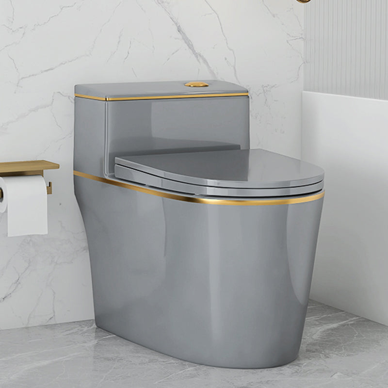 Traditional Siphon Jet Concealed Tank Flush Toilet Floor Mount Toilet Bowl with Seat