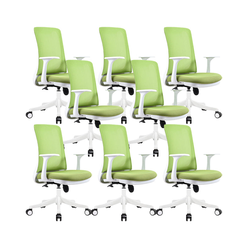 Modern Swivel Chair No Distressing Fixed Arms Breathable Air Grid Office Chair