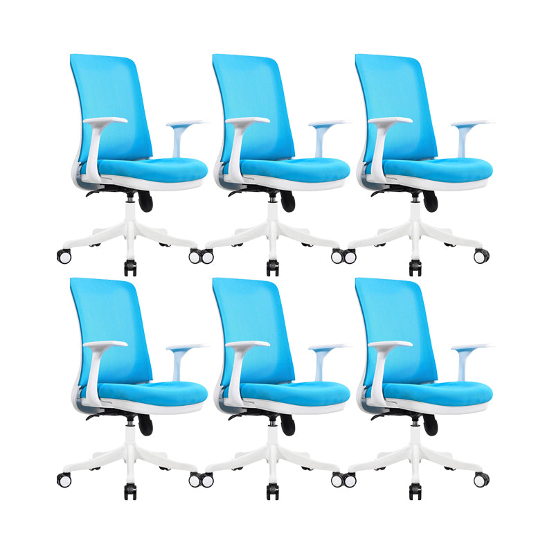 Modern Swivel Chair No Distressing Fixed Arms Breathable Air Grid Office Chair
