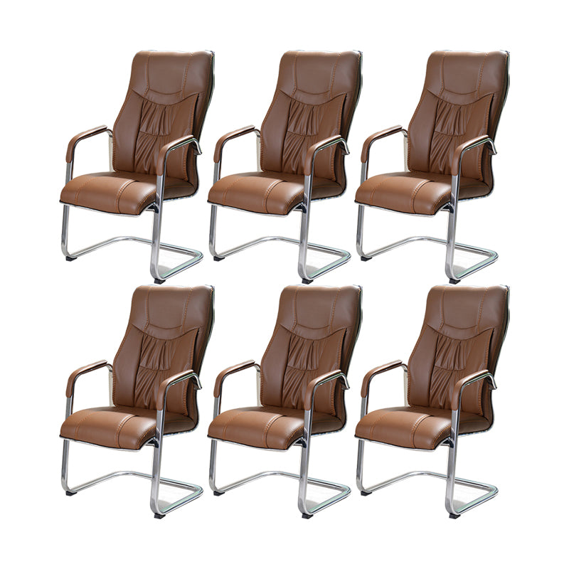 Modern Upholstered Office Chair No Wheels Fixed Arms No Distressing Desk Chair
