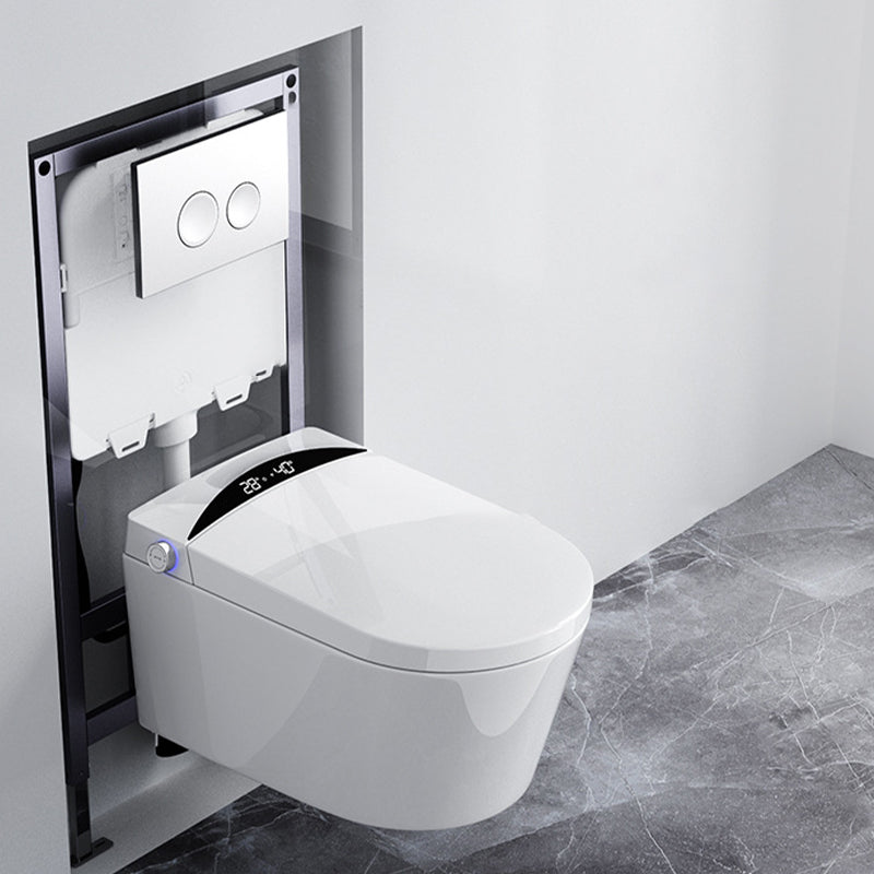 Modern Concealed Tank Toilet Skirted ABS Wall Mount Flush Toilet with Seat