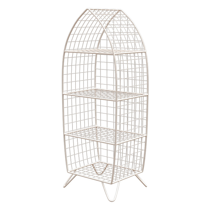 Glam Metal Bookshelf Closed Back Standard Bookcase with Shelves