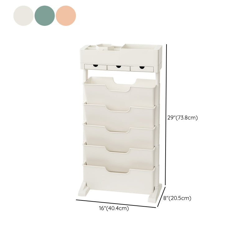 Contemporary Plastic Bookshelf Standard Closed Back Bookcase with Shelves