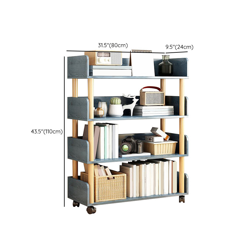 Open Back Standard Bookshelf Scandinavian Bookcase with Shelves