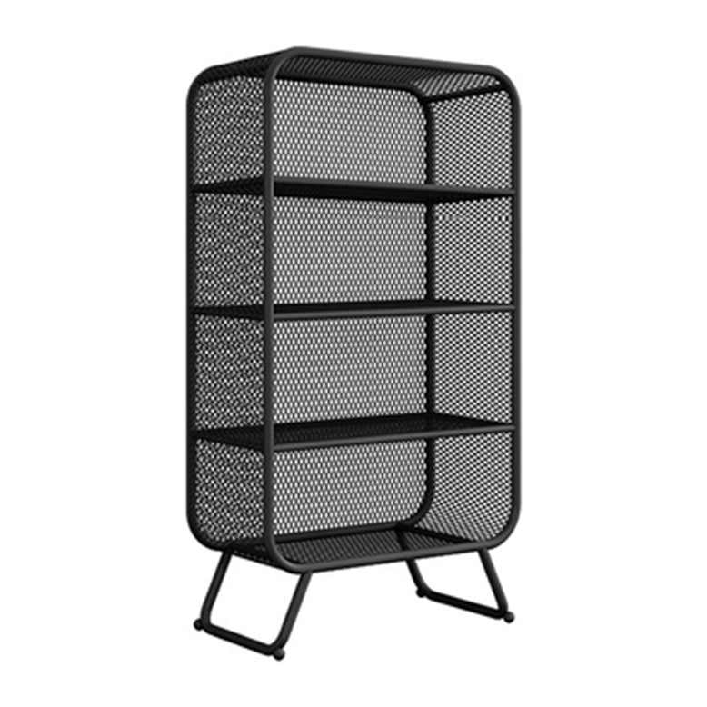 Glam Closed Back Bookcase Metal Standard Bookshelf with Shelves