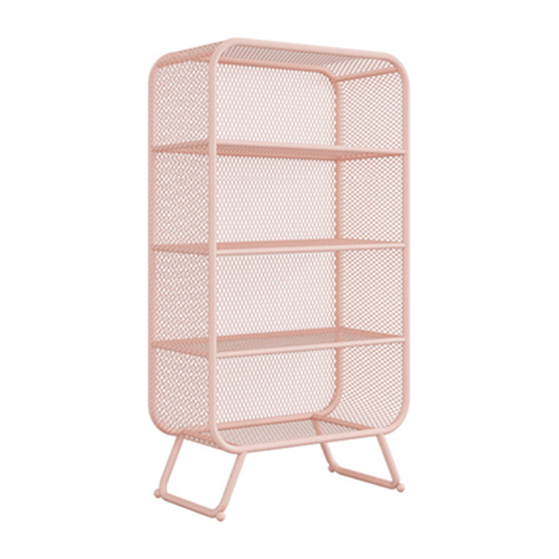 Glam Closed Back Bookcase Metal Standard Bookshelf with Shelves