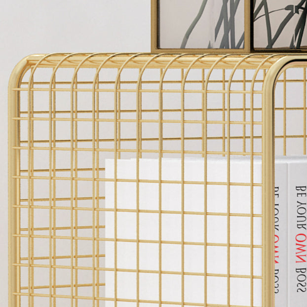 Glam Closed Back Bookcase Metal Standard Bookshelf with Shelves