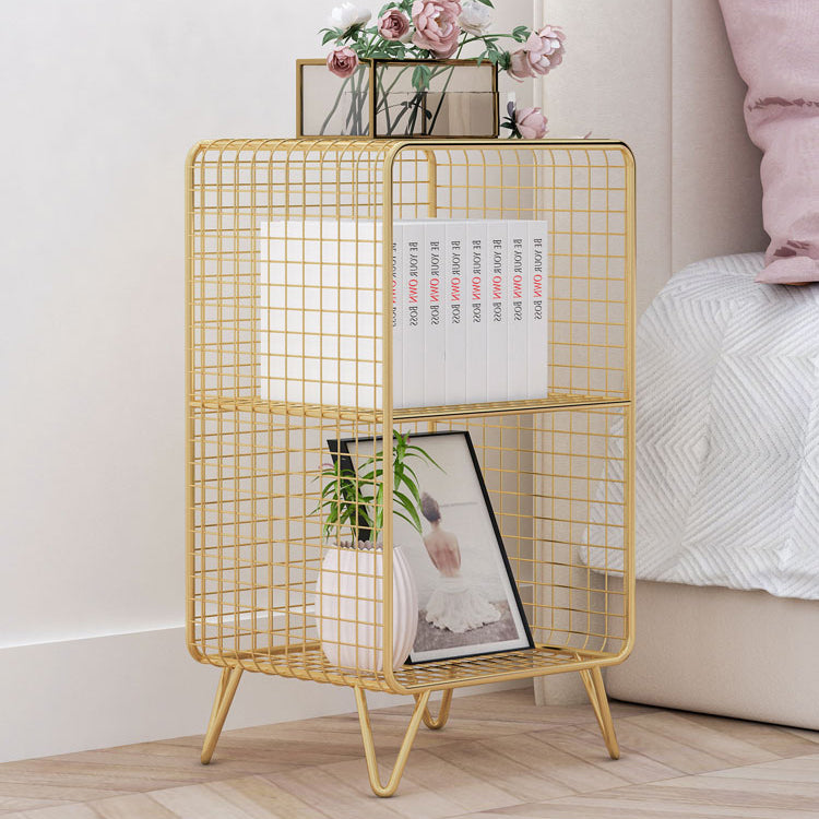 Glam Closed Back Bookcase Metal Standard Bookshelf with Shelves