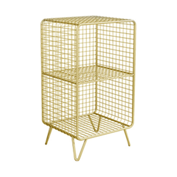 Glam Closed Back Bookcase Metal Standard Bookshelf with Shelves