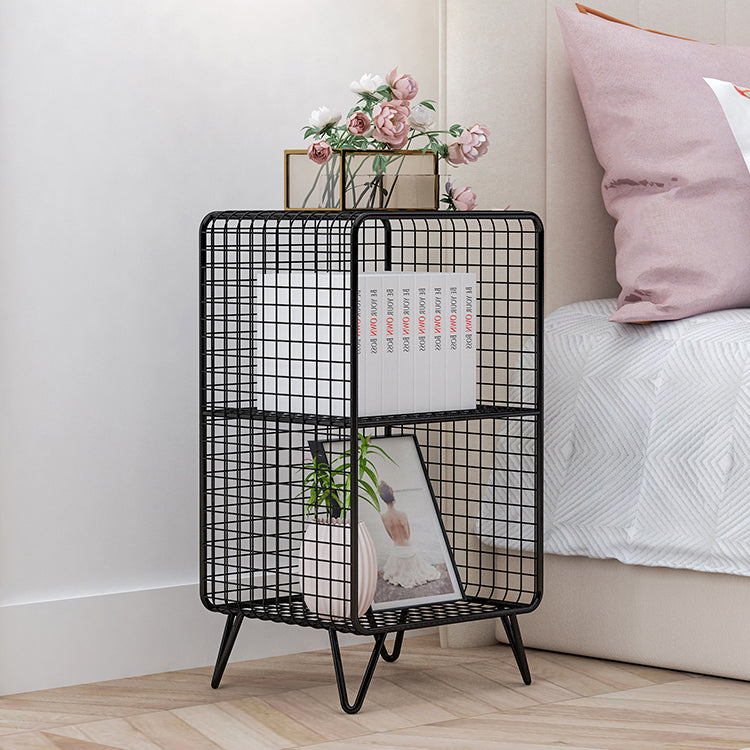 Glam Closed Back Bookcase Metal Standard Bookshelf with Shelves