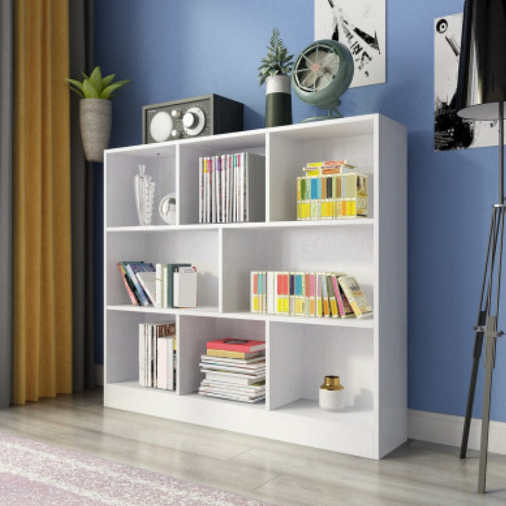 Scandinavian Standard Bookcase Closed Back Engineered Wood Bookshelf