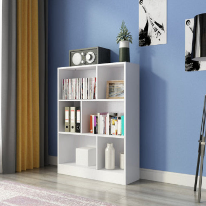 Scandinavian Standard Bookcase Closed Back Engineered Wood Bookshelf