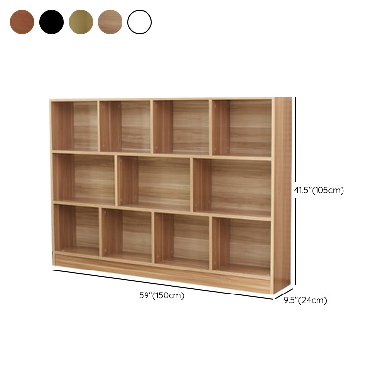 Scandinavian Standard Bookcase Closed Back Engineered Wood Bookshelf