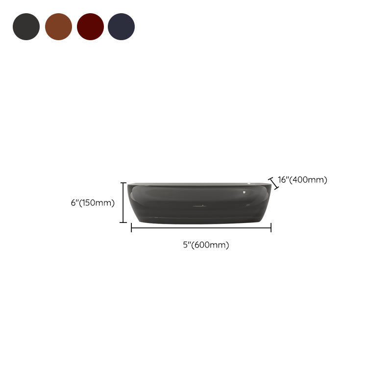 Modern Vessel Bathroom Sink Round with Pop-Up Drain Vessel Sink(Not Included Faucet)
