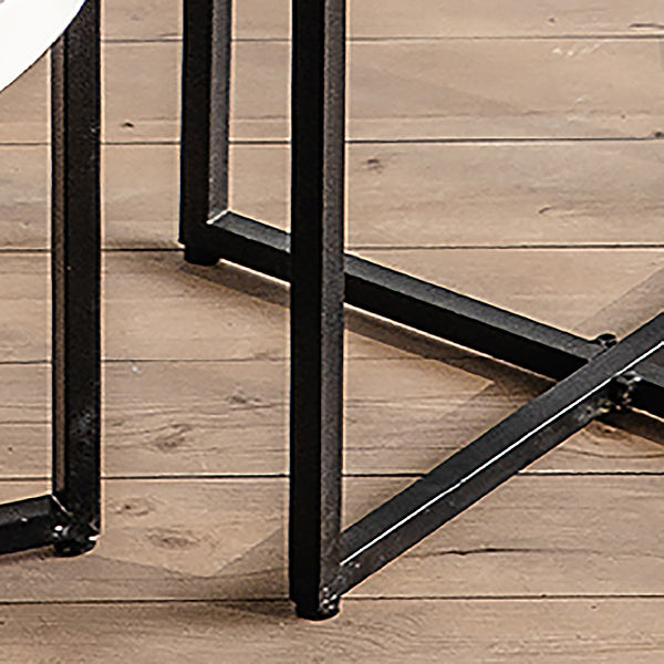 French Country Side Table Glass Top Single Accent Side Table