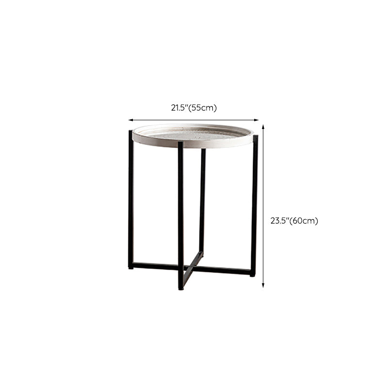 French Country Side Table Glass Top Single Accent Side Table