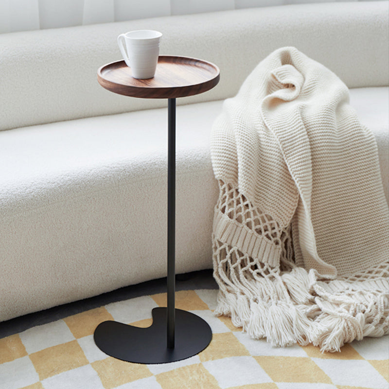 27.55" Tall Tray Top Side Table Contemporary Round End Table Stand