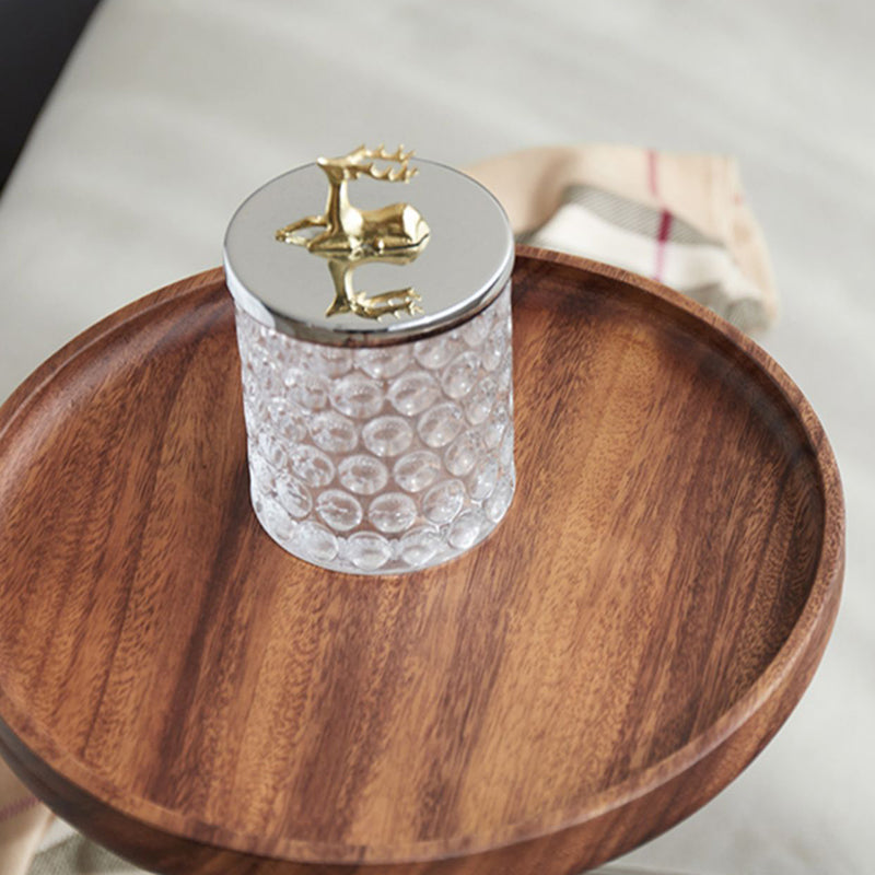 27.55" Tall Tray Top Side Table Contemporary Round End Table Stand