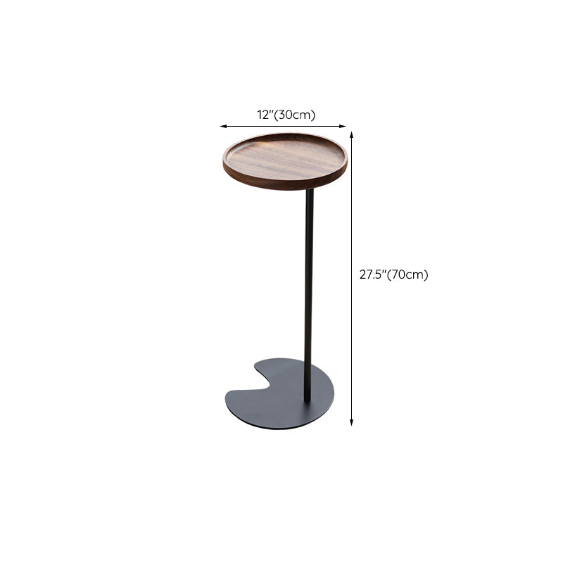 27.55" Tall Tray Top Side Table Contemporary Round End Table Stand