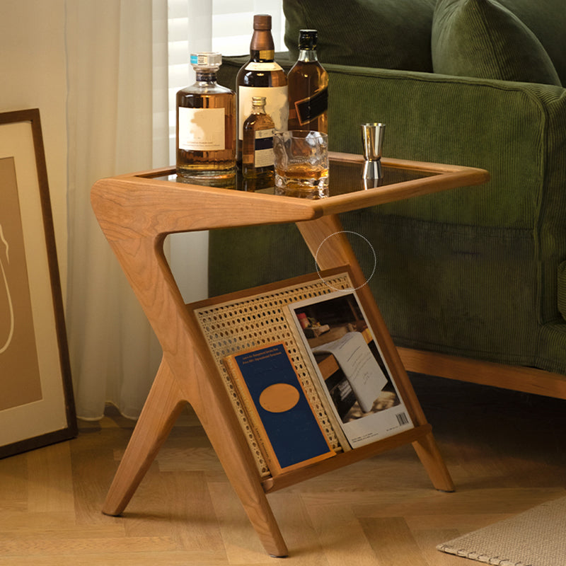 17" Wide Side Table Rectangular Accent Side Table with Storage